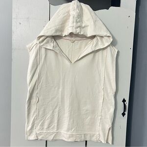 Anthropologie Pilcro Women's Ivory Cream Sleeveless Hoodie Sweatshirt Medium